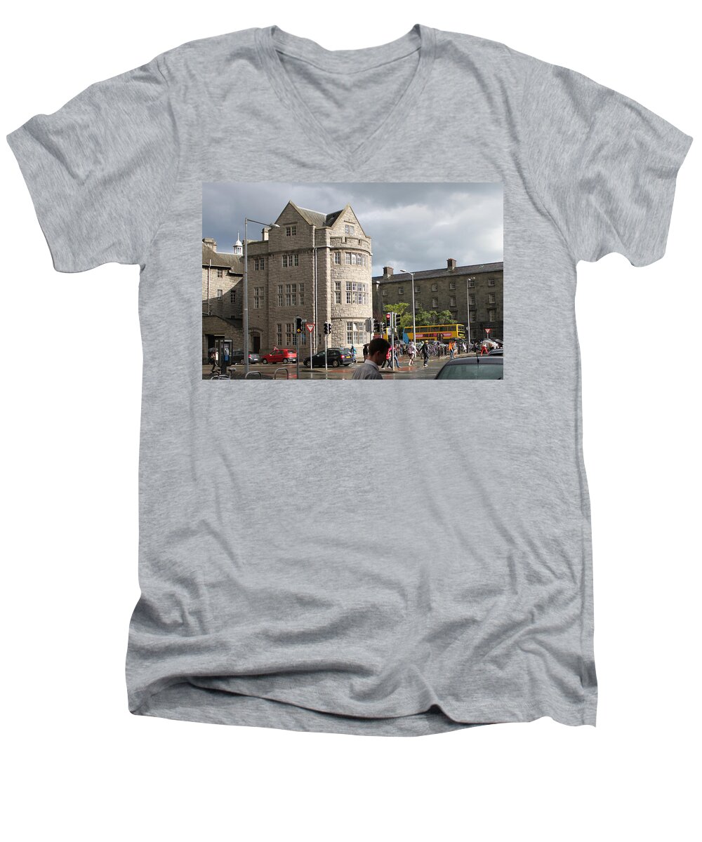Dublin Men's V-Neck T-Shirt featuring the photograph Dublin near Pearse Street by John Moyer