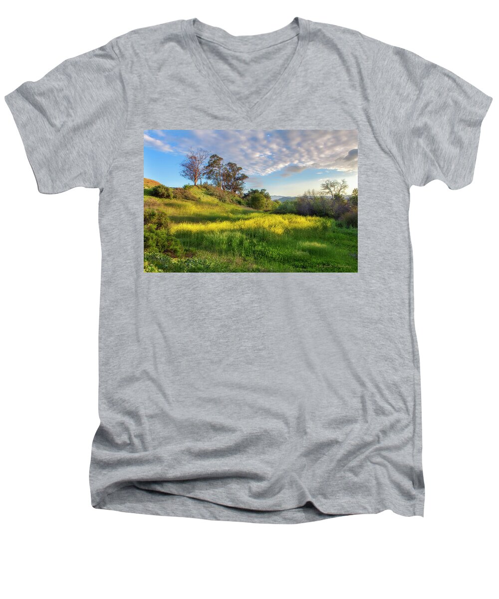 Landscape Men's V-Neck T-Shirt featuring the photograph Eagle Grove at Lake Casitas in Ventura County, California by John A Rodriguez