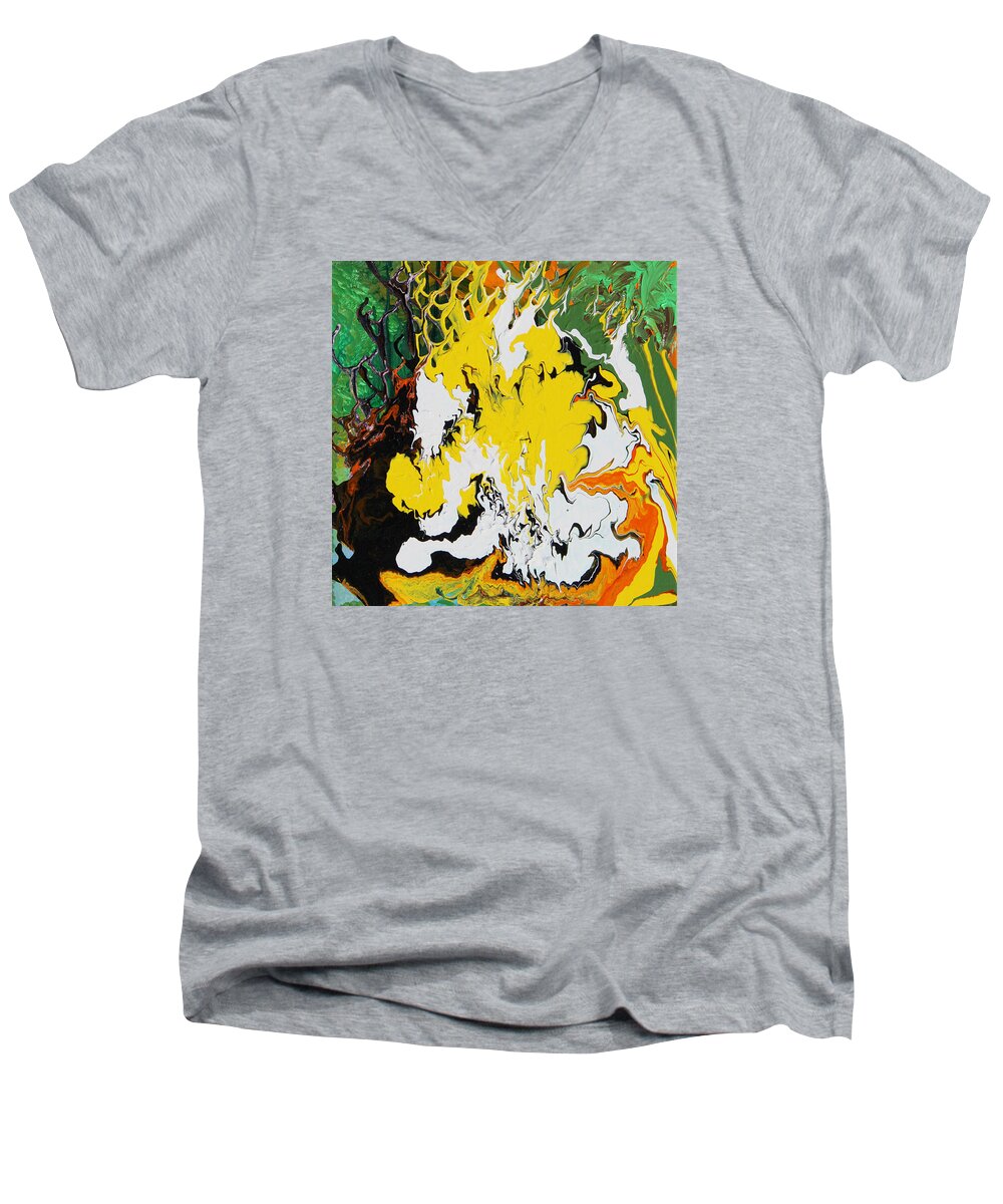 Fusionart Men's V-Neck T-Shirt featuring the painting Earth by Ralph White