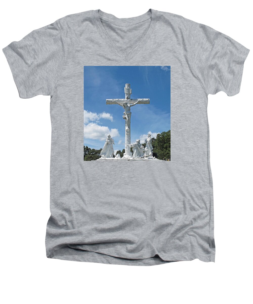 Religious Men's V-Neck T-Shirt featuring the photograph Easter One by Barbara McDevitt