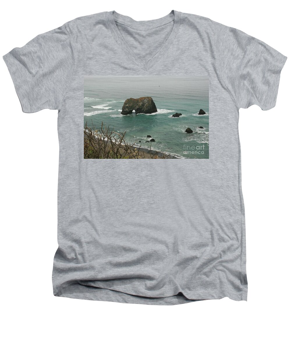 Ocean Men's V-Neck T-Shirt featuring the photograph Elephant rock by Sheila Ping