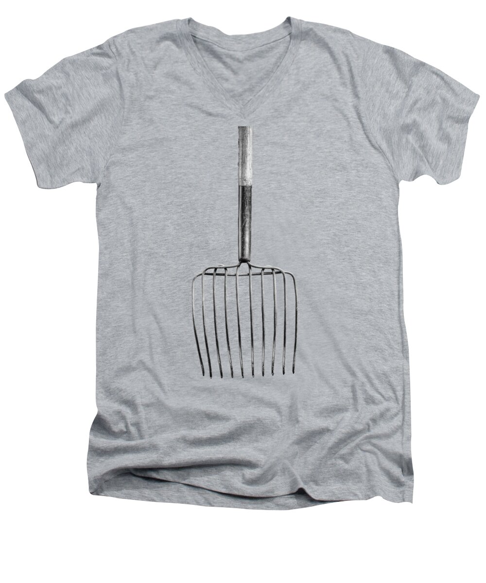 Background Men's V-Neck T-Shirt featuring the photograph Ensilage Fork Down by YoPedro