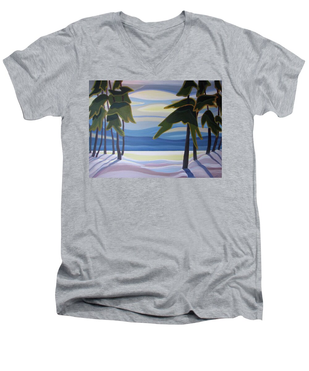Group Of Seven Men's V-Neck T-Shirt featuring the painting Ethereal by Barbel Smith