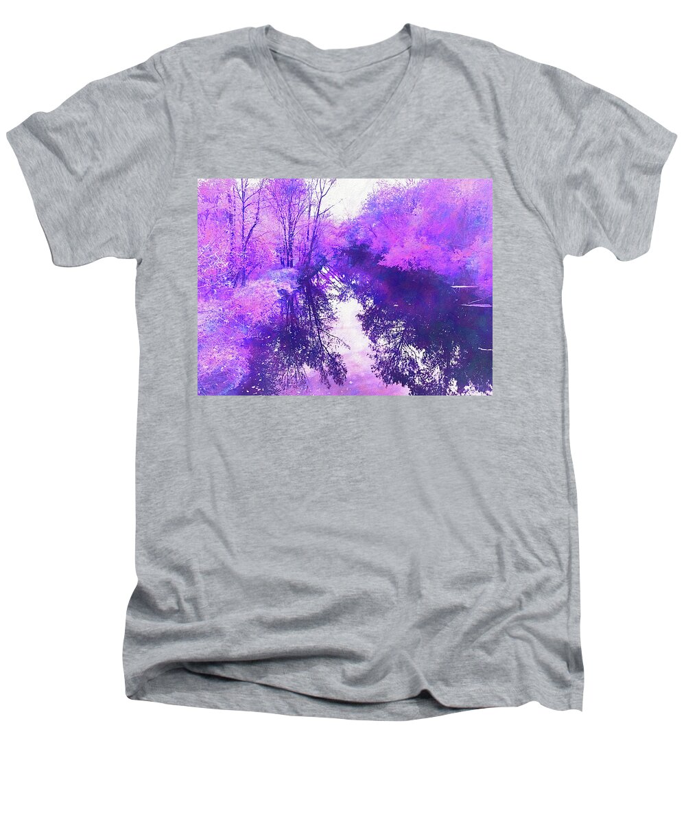 Blossom Men's V-Neck T-Shirt featuring the photograph Ethereal Water Color Blossom by Reynaldo Williams