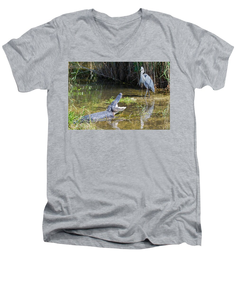 Everglades National Park Men's V-Neck T-Shirt featuring the photograph Everglades 431 by Michael Fryd