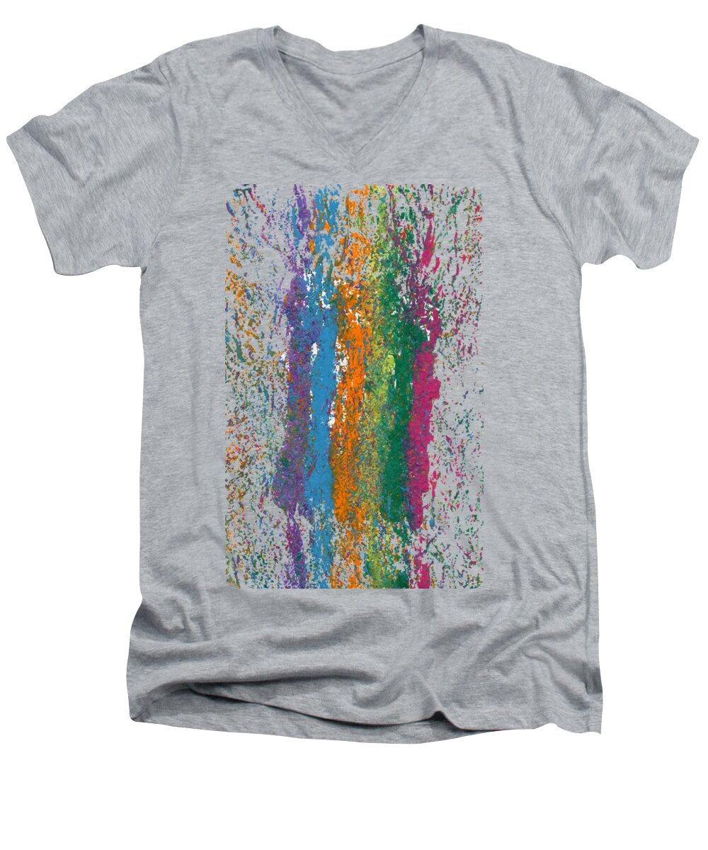 Lori Kingston Men's V-Neck T-Shirt featuring the painting Exclamations 2 by Lori Kingston