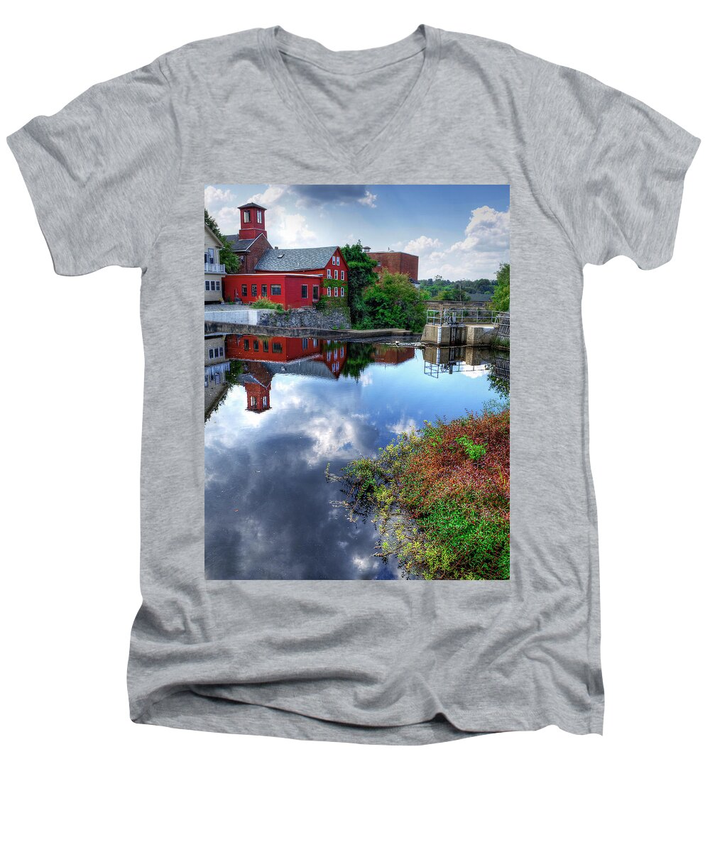 Exeter Men's V-Neck T-Shirt featuring the photograph Exeter New Hampshire by Rick Mosher