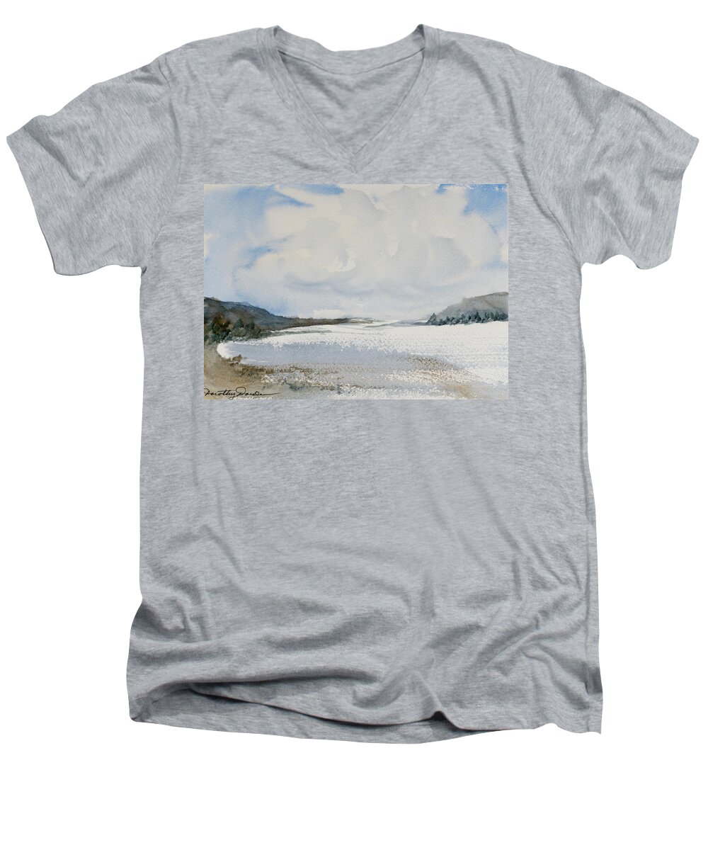 Afternoon Men's V-Neck T-Shirt featuring the painting Fair Weather or Foul? by Dorothy Darden
