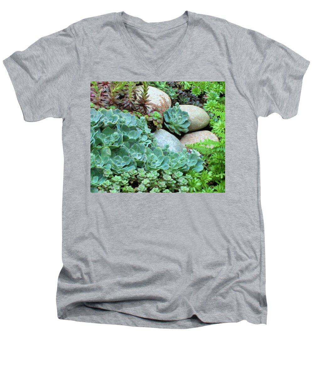 Stone Men's V-Neck T-Shirt featuring the photograph Fairy Garden by John Glass