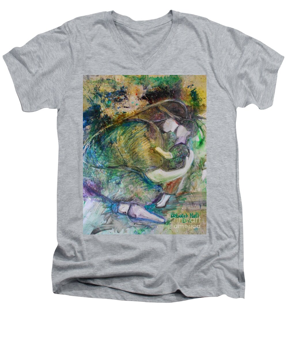Father Men's V-Neck T-Shirt featuring the painting Faithful Father by Deborah Nell