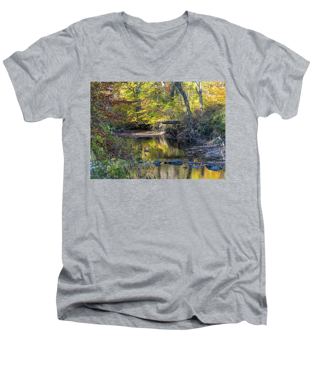 Nature Men's V-Neck T-Shirt featuring the photograph Fall Morning by Paul Ross