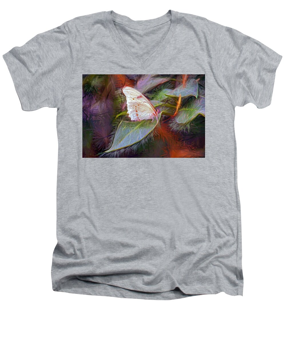 Mixed Media. Mixed Media Photo Art. Mixed Media Butterflies. Mixed Media Greeting Cards. Butterflies. White Butterflies. Butterfly Greeting Cards. Fine Art Butterfly. Colorado Butterfly.colorado Landscape. Colorado Photography. Colorado Rocky Mountain Park. Wildlife.deer. Elk. Cow.horse.sky.lakes.fishing.hiking.shoes Men's V-Neck T-Shirt featuring the digital art Fantasy Palace by James Steele