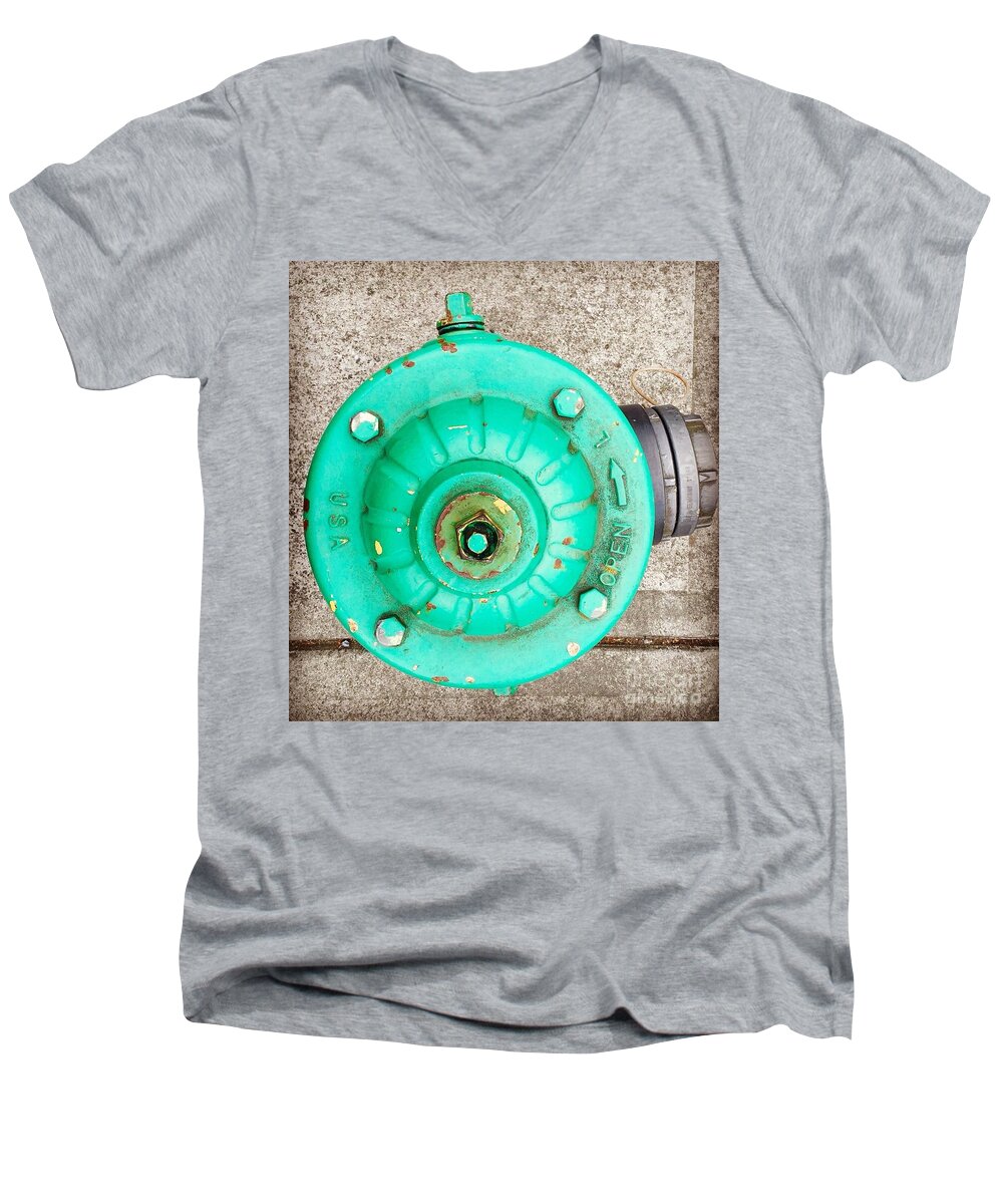 Fire Hydrant Men's V-Neck T-Shirt featuring the photograph Fire Hydrant #6 by Suzanne Lorenz