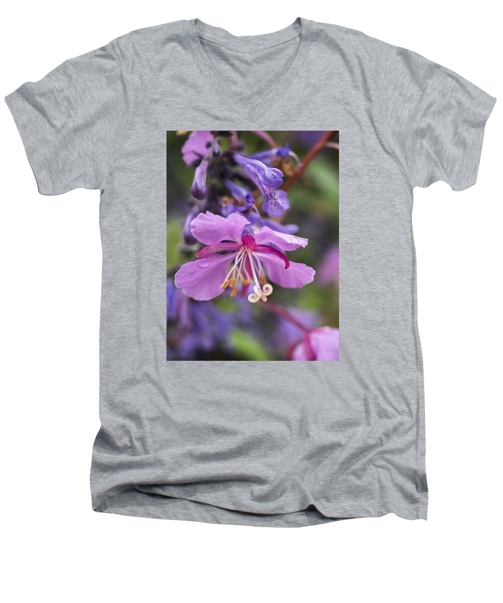 To Be Built Men's V-Neck T-Shirt featuring the photograph Fireweed by Ian Johnson
