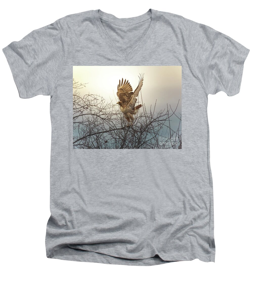 Animal Men's V-Neck T-Shirt featuring the photograph Flashing The Truckers by Robert Frederick