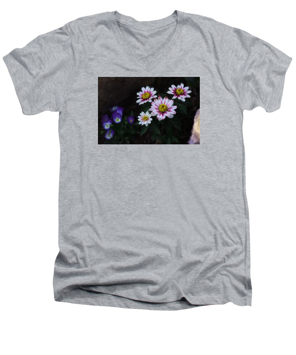 Flowers Men's V-Neck T-Shirt featuring the photograph Floral by Shehan Wicks