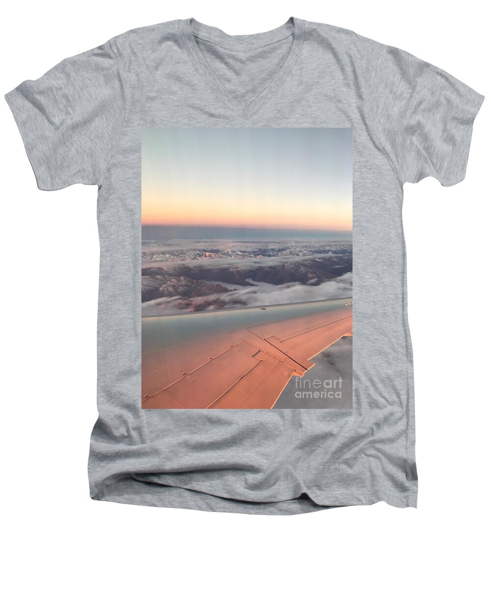 Plane Men's V-Neck T-Shirt featuring the photograph Fly Away by Tiziana Maniezzo