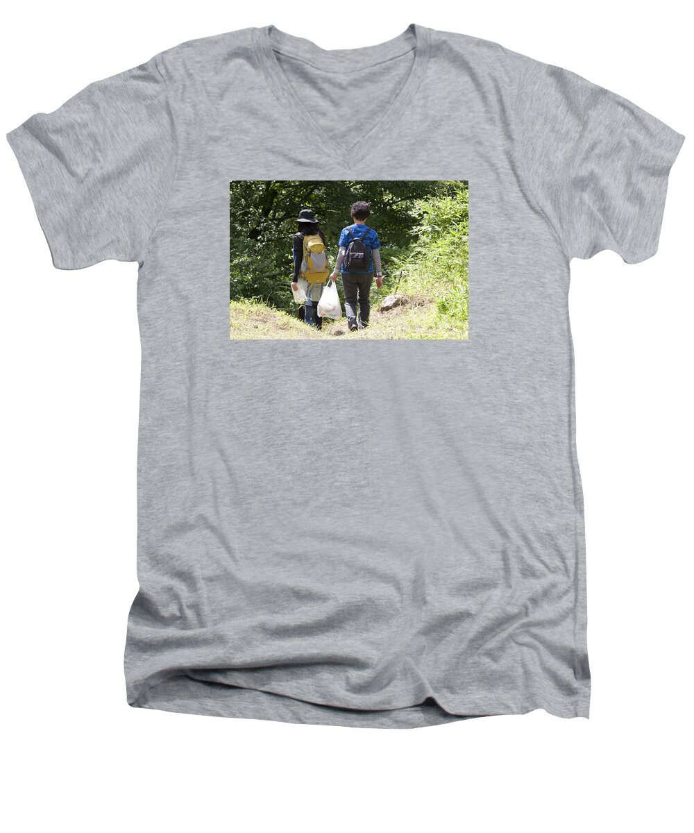 Family Men's V-Neck T-Shirt featuring the photograph Follow Me 3 by Masami Iida