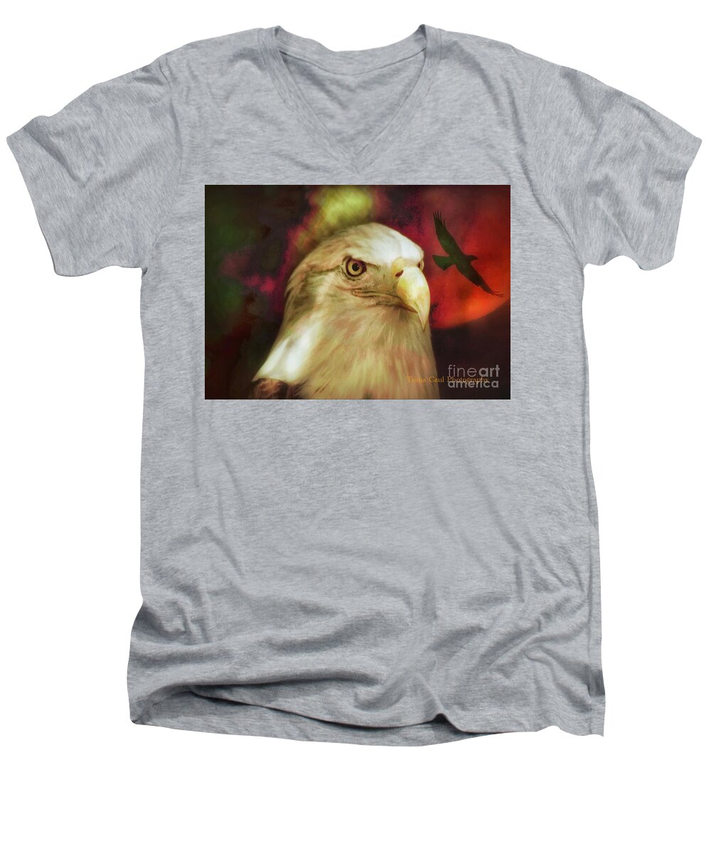 Freedom Men's V-Neck T-Shirt featuring the photograph Freedom to Fly by Toma Caul