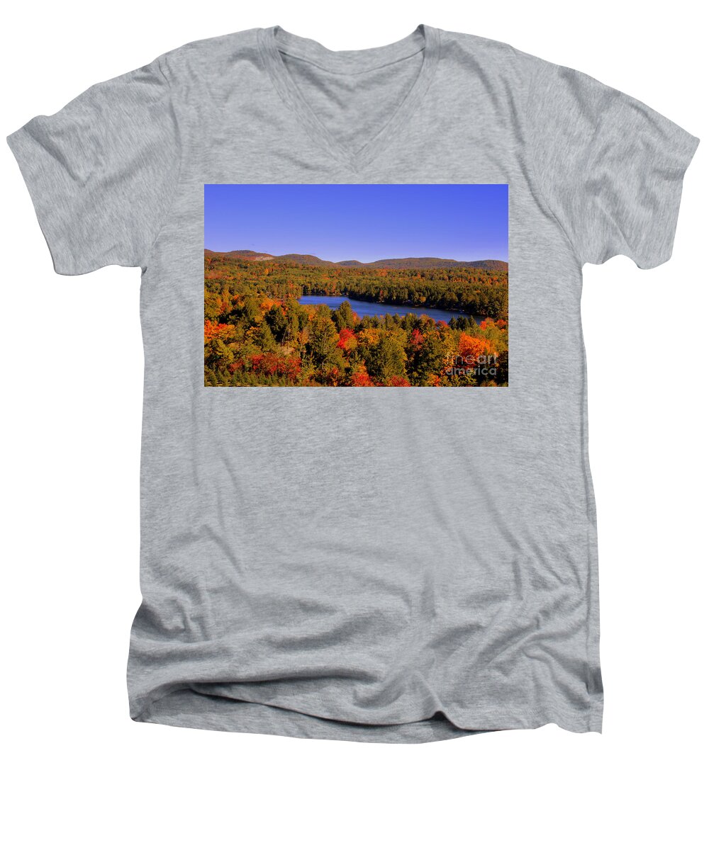 Landscape Men's V-Neck T-Shirt featuring the photograph Maine by Lennie Malvone