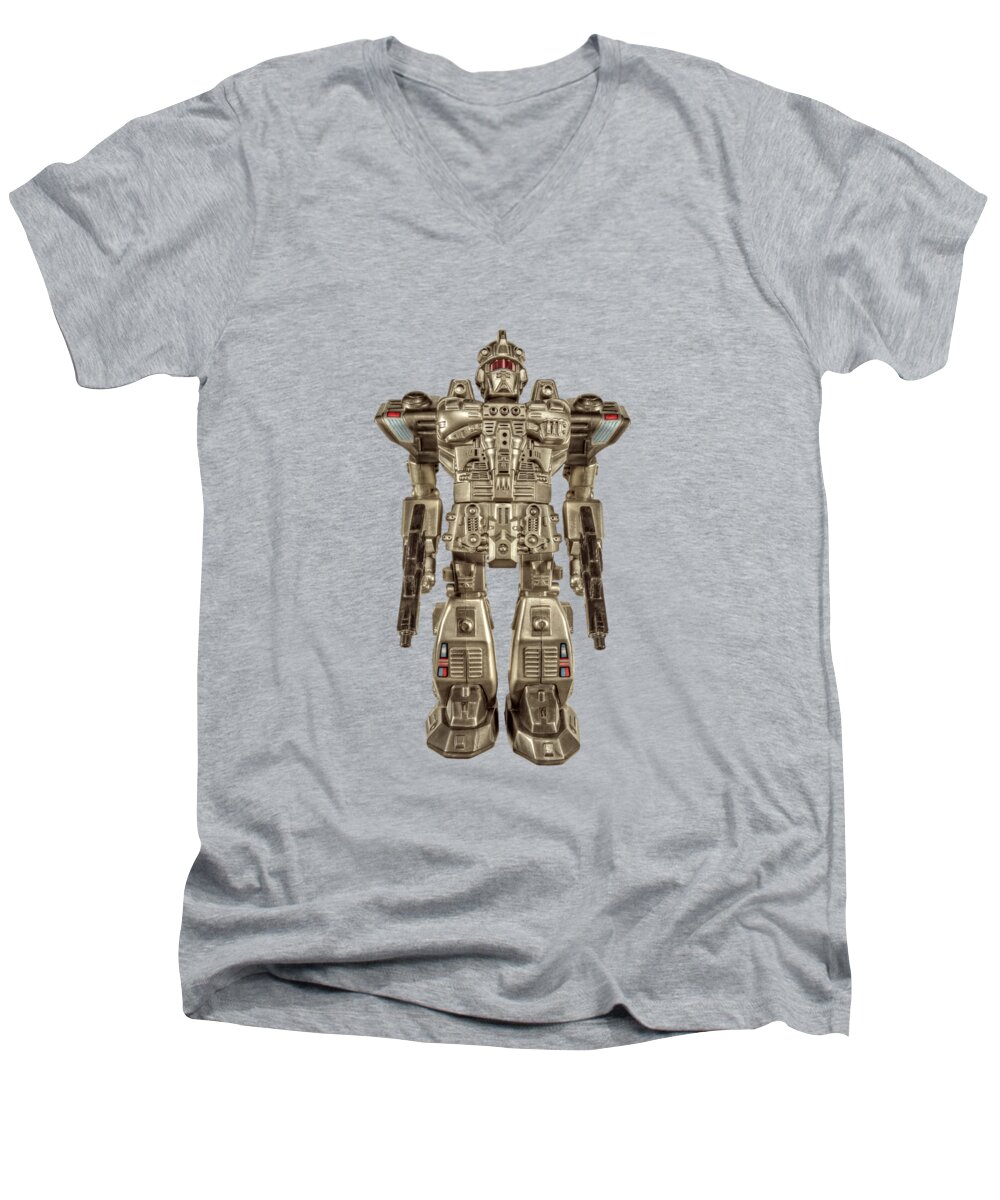 Classic Men's V-Neck T-Shirt featuring the photograph Future Cop Robot by YoPedro