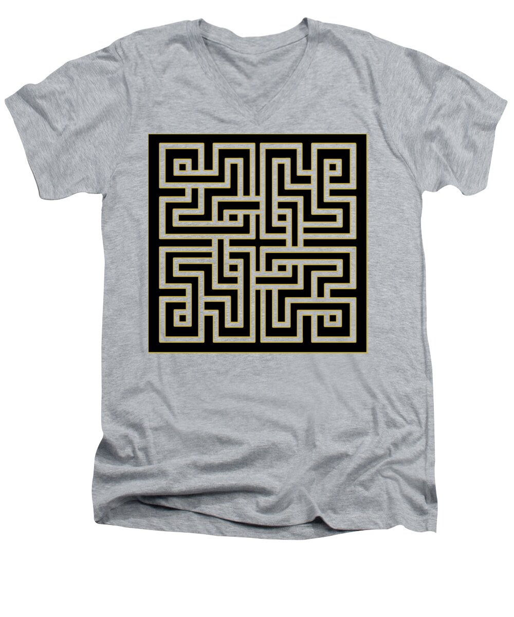 Geo Pattern 5 - Transparent Men's V-Neck T-Shirt featuring the digital art Geo Pattern 5 - Transparent by Chuck Staley