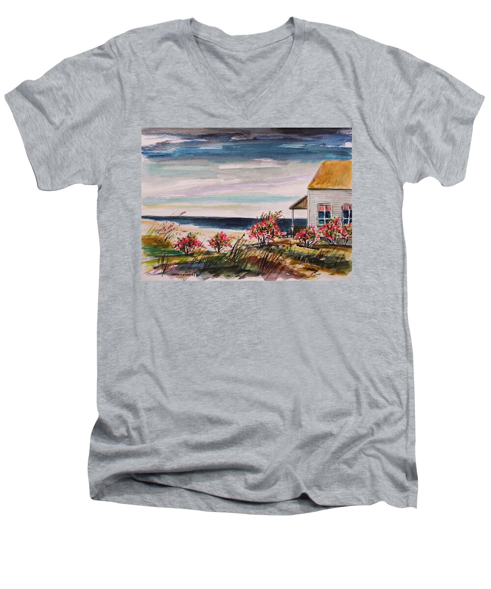 Beach Men's V-Neck T-Shirt featuring the painting Getaway by John Williams