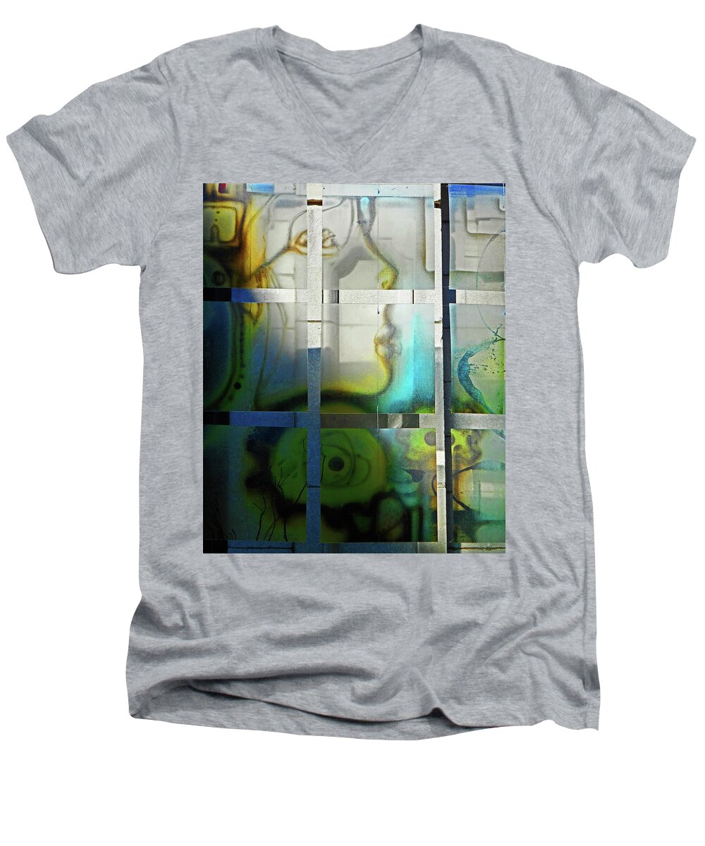Abstract Men's V-Neck T-Shirt featuring the photograph Ghost 1 by Ron Kandt