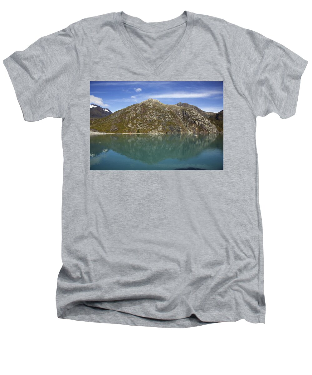 Glacier Men's V-Neck T-Shirt featuring the photograph Glacier Bay 2 by Richard J Cassato