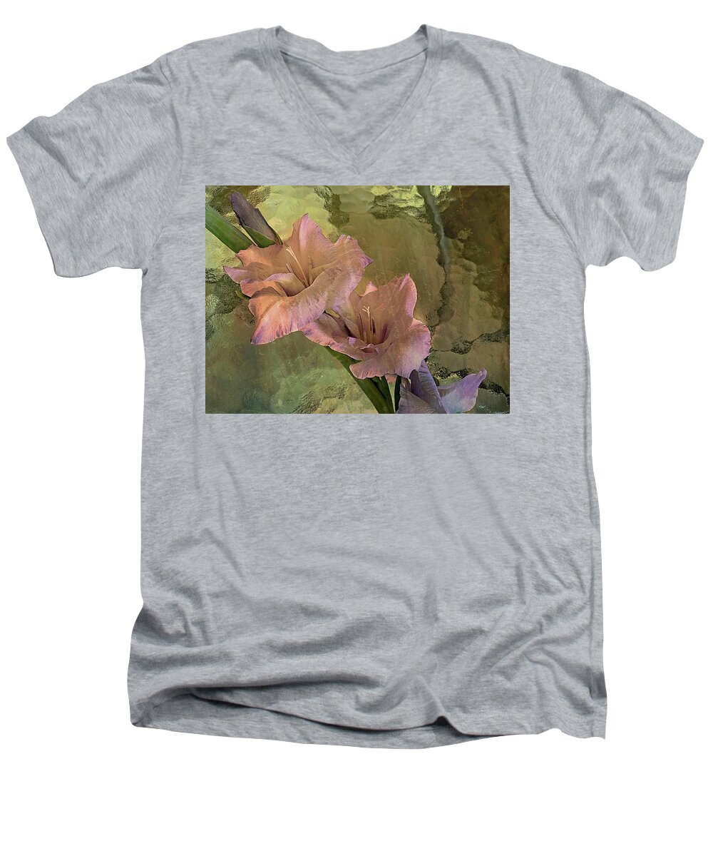 Flower Men's V-Neck T-Shirt featuring the photograph Gladiolas by Phyllis Meinke