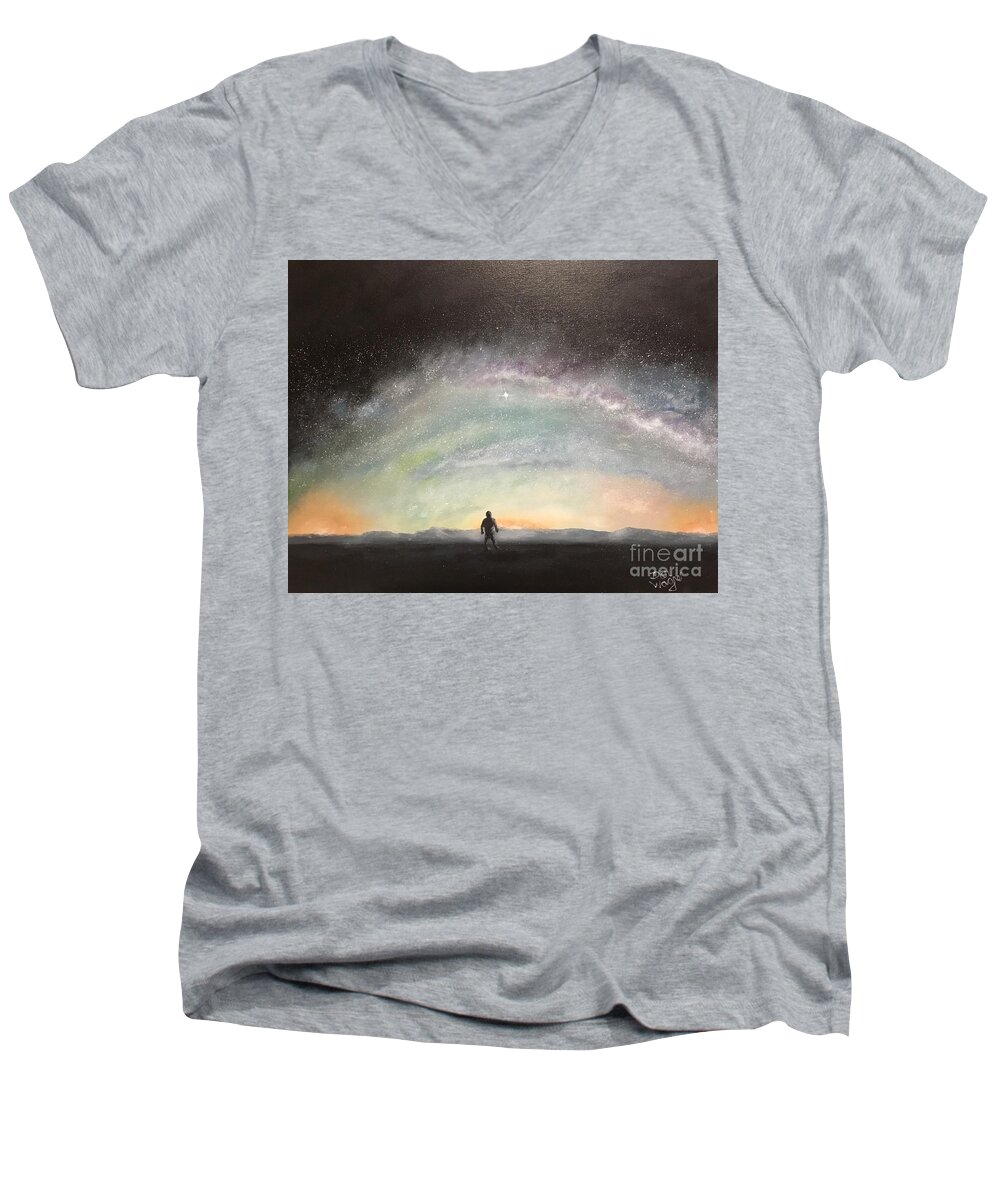 God Men's V-Neck T-Shirt featuring the painting Glory of God by Dan Wagner