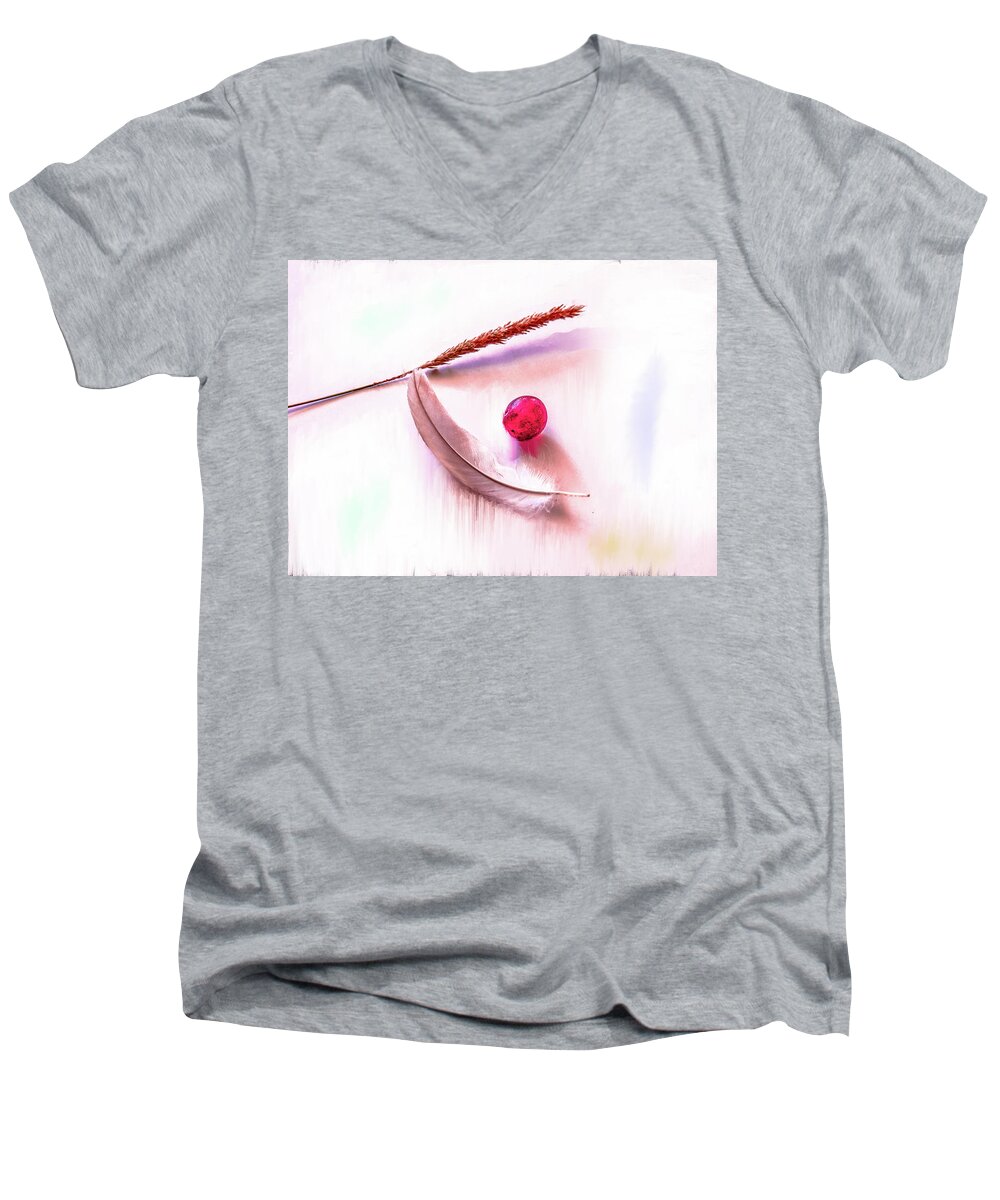 Grape Men's V-Neck T-Shirt featuring the photograph Glowing grape #g5 by Leif Sohlman
