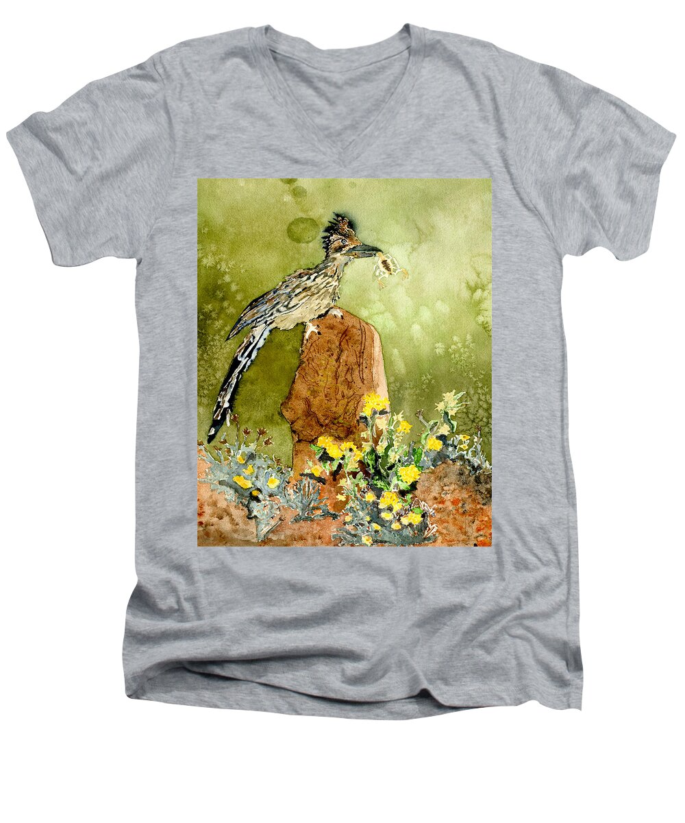  Men's V-Neck T-Shirt featuring the painting Gotcha by Jane Hayes