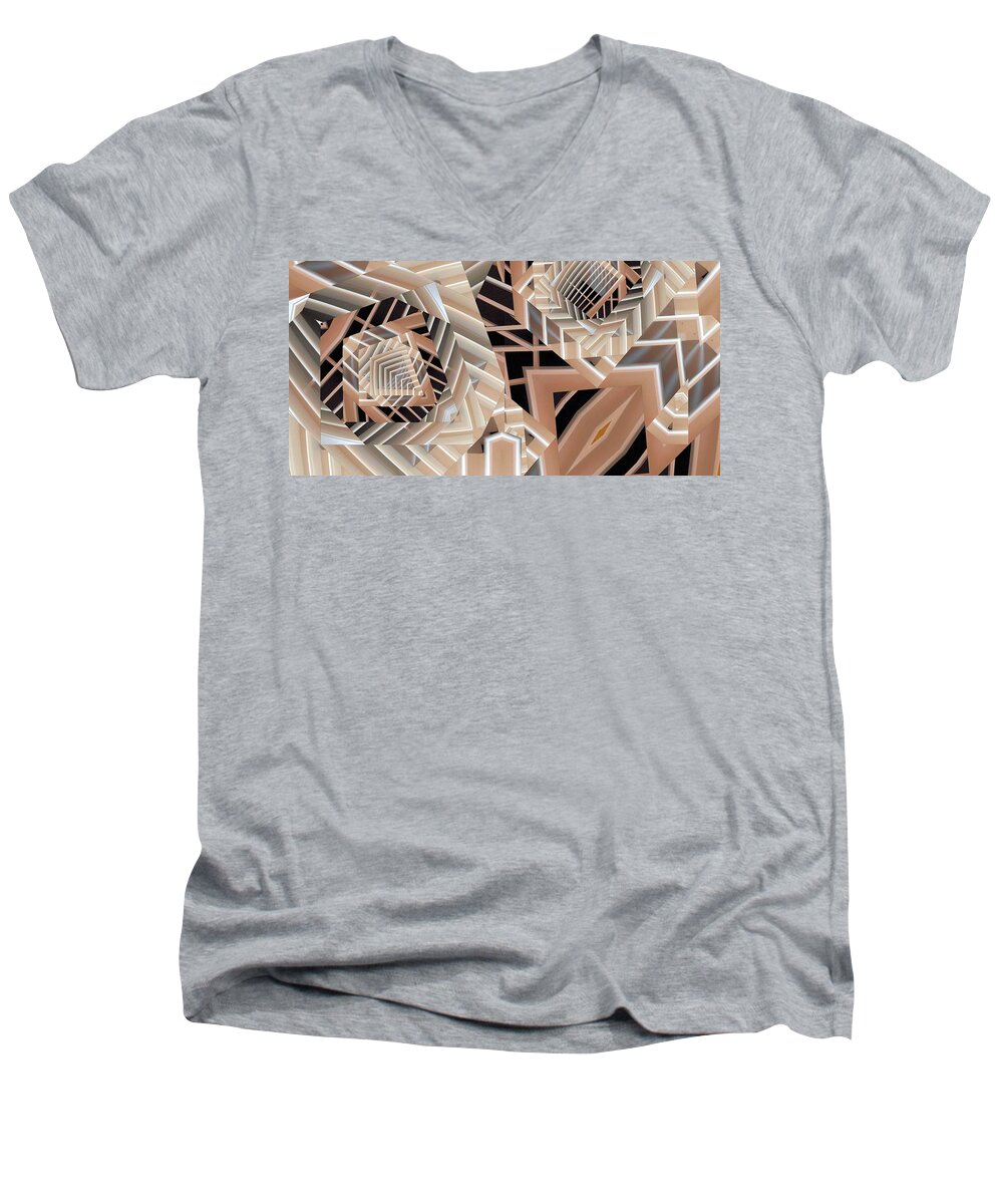 Collage Men's V-Neck T-Shirt featuring the digital art Grilled by Ron Bissett
