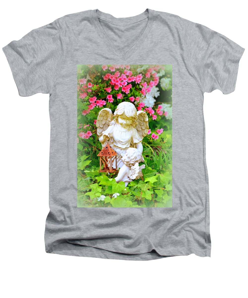 Guardian Angel Men's V-Neck T-Shirt featuring the photograph Guardian Angel by Lisa Wooten
