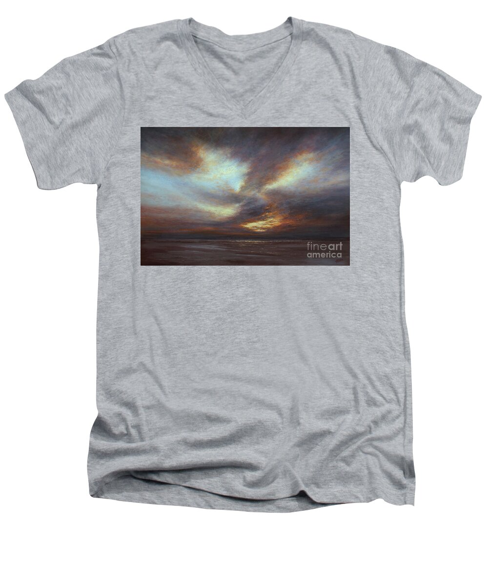 Sky Men's V-Neck T-Shirt featuring the painting Heavenly Feelings by Valerie Travers