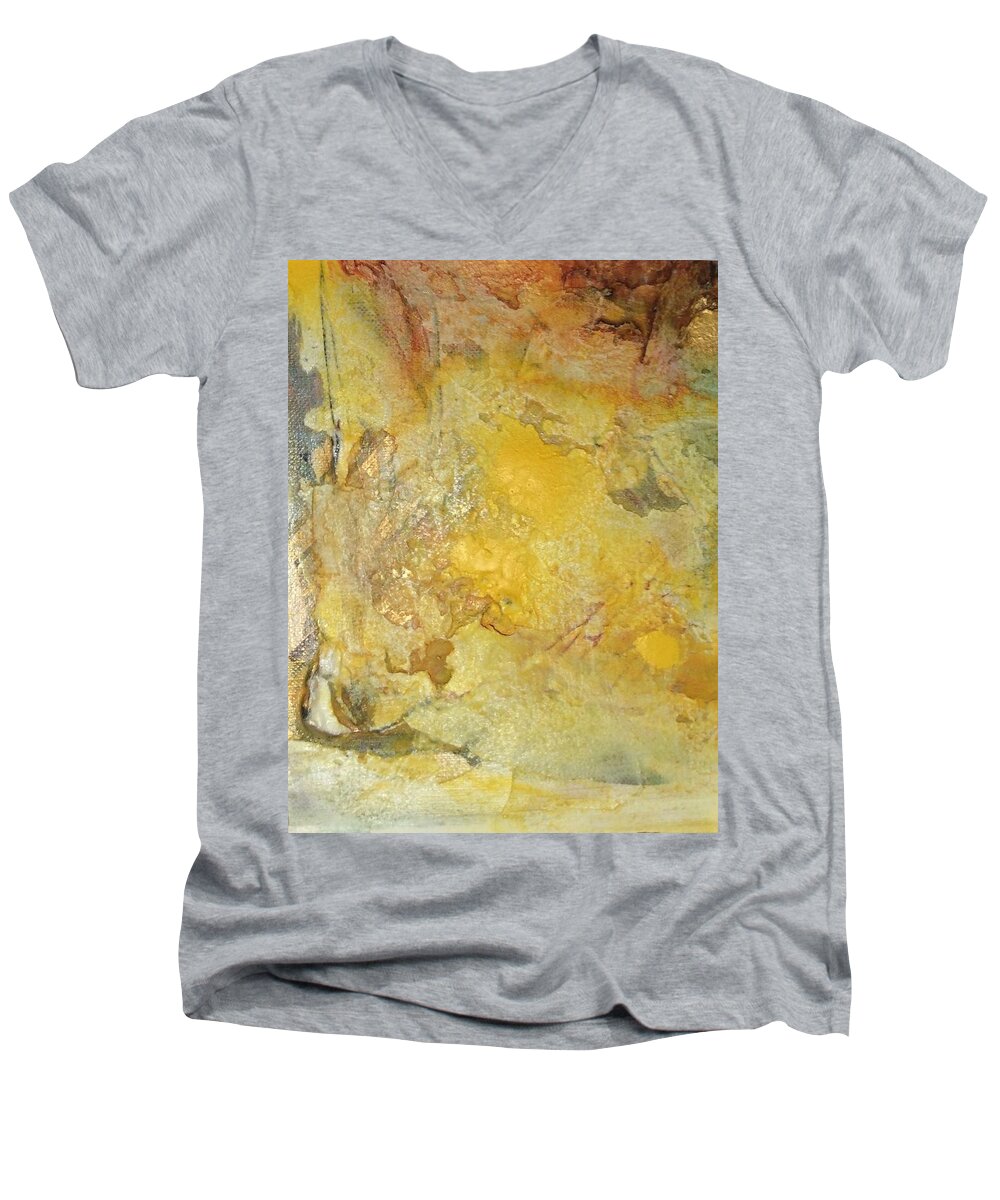 Abstract Men's V-Neck T-Shirt featuring the painting Heavens in flux by Sharon Cromwell
