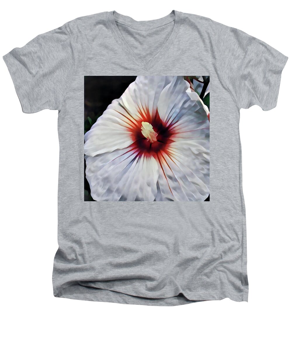 Hibiscus Men's V-Neck T-Shirt featuring the photograph Hibiscus by Jackson Pearson