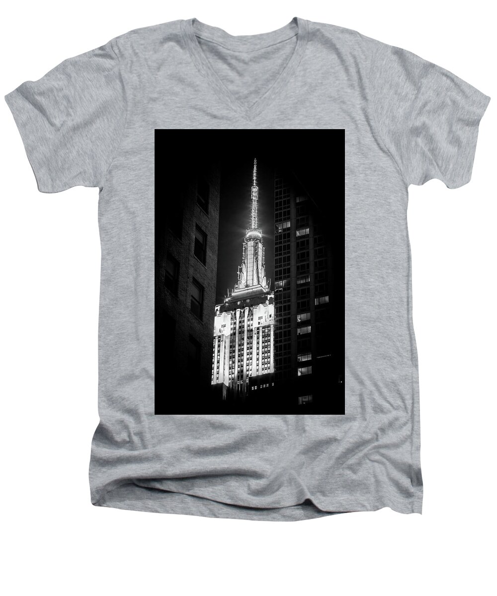 Empire State Building Men's V-Neck T-Shirt featuring the photograph Hidden Gem by Az Jackson