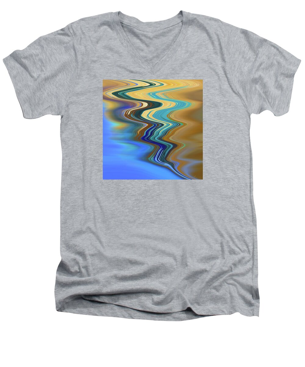 Nautical Men's V-Neck T-Shirt featuring the digital art High Tide by Gina Harrison