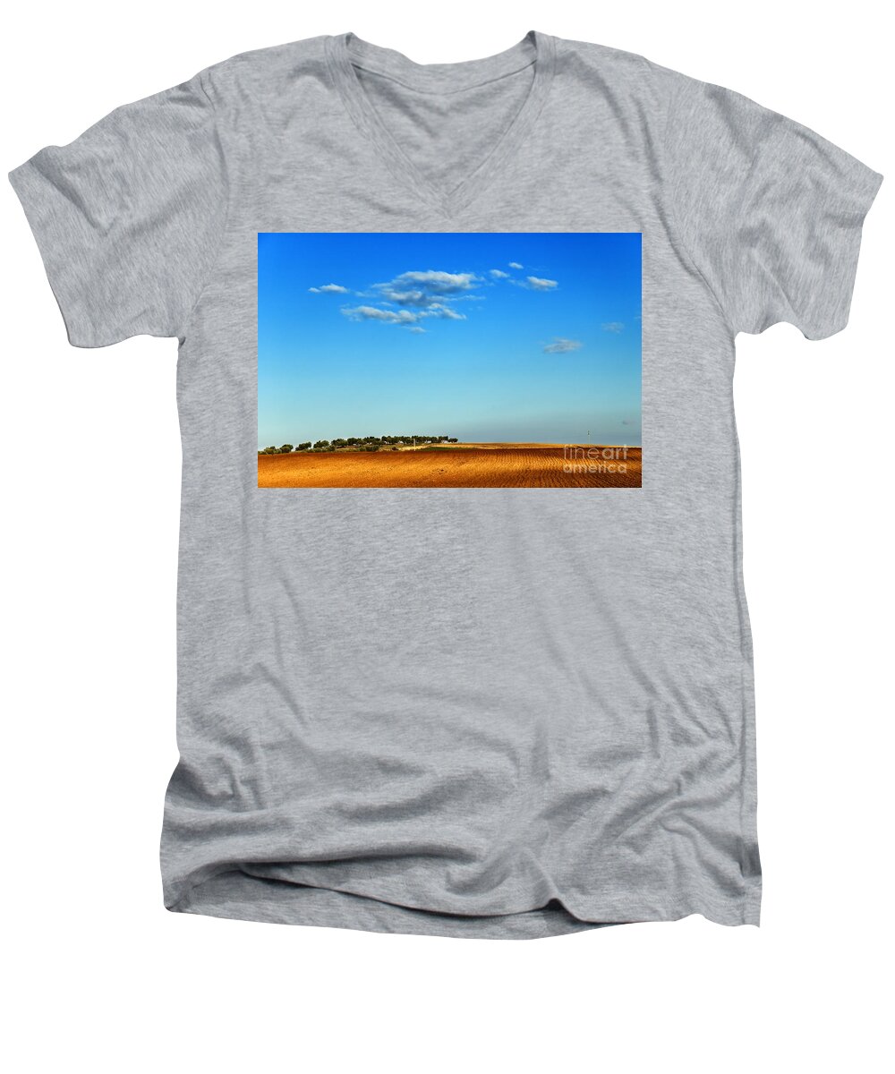 Peaceful Men's V-Neck T-Shirt featuring the photograph Hill by Silvia Ganora