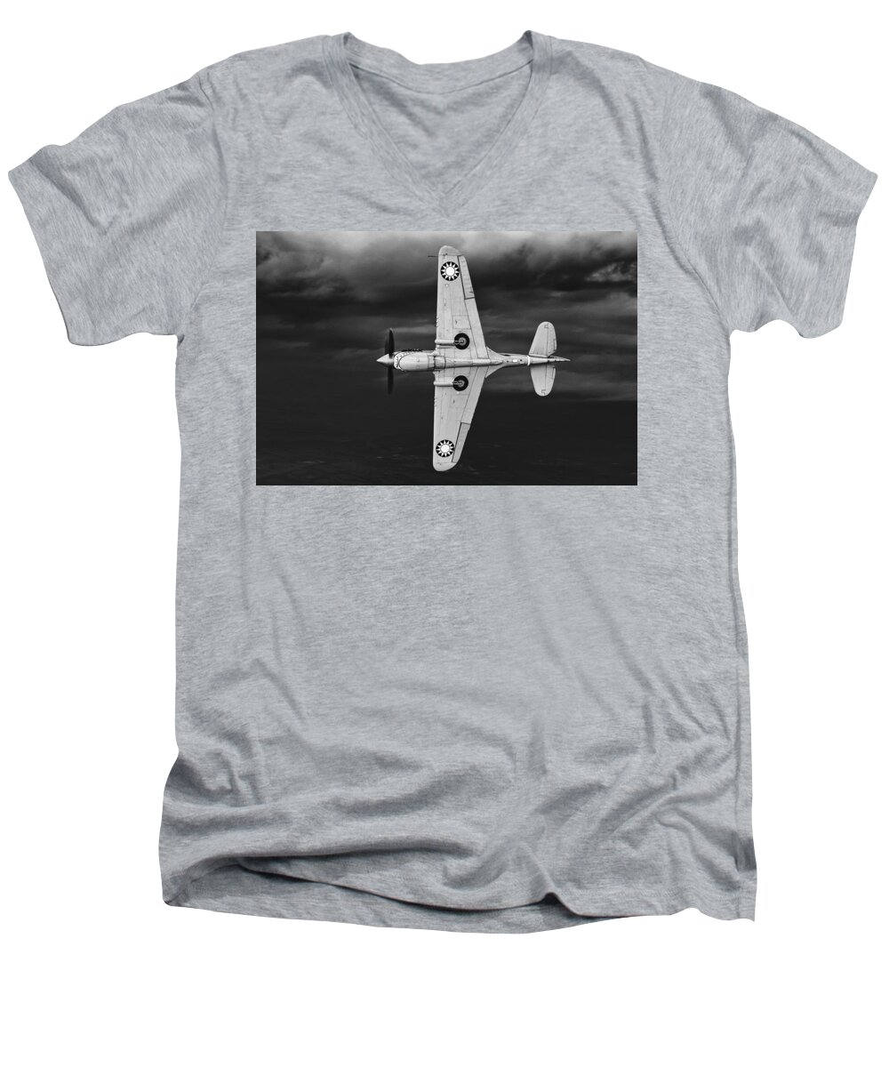 Curtiss Men's V-Neck T-Shirt featuring the photograph Holding Back The Storm by Jay Beckman