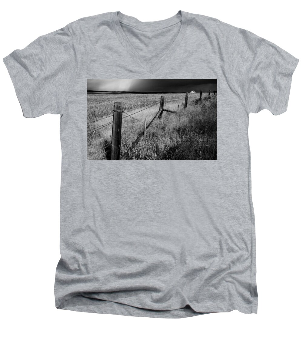 Fence Men's V-Neck T-Shirt featuring the photograph Home.. by Al Swasey