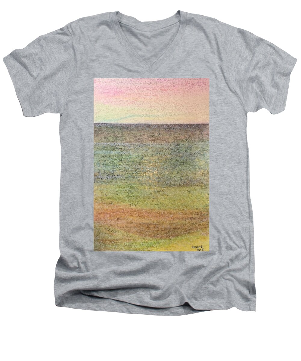 Original Men's V-Neck T-Shirt featuring the mixed media Horizon by Norma Duch
