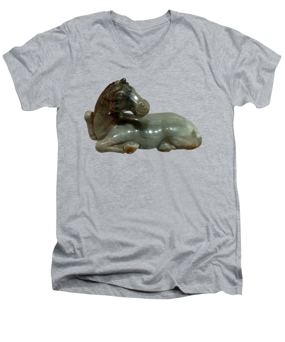 Horse Men's V-Neck T-Shirt featuring the photograph Horse figure by Francesca Mackenney