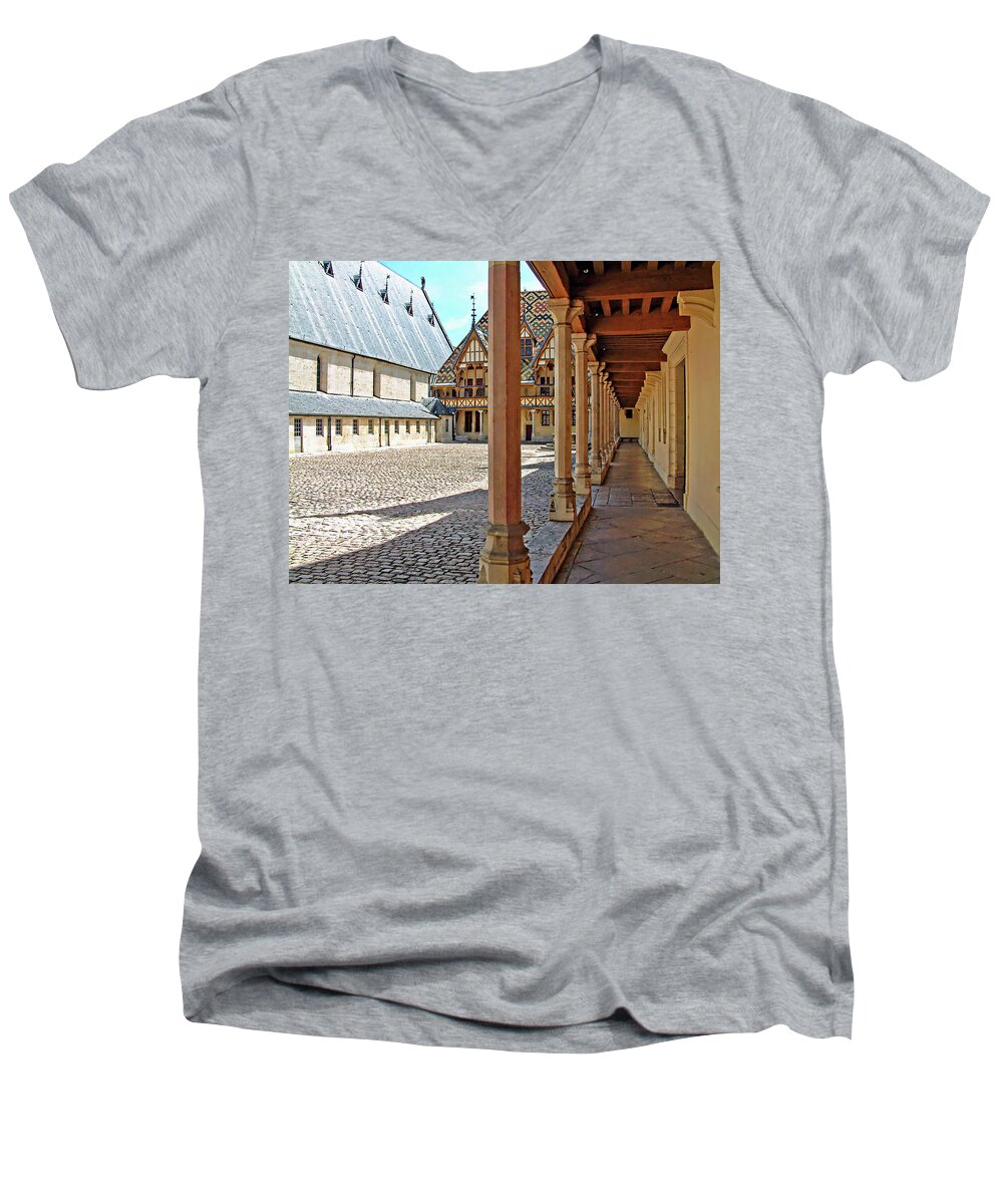 Europe Men's V-Neck T-Shirt featuring the photograph L Hotel-Dieu de Beaune by Joseph Hendrix