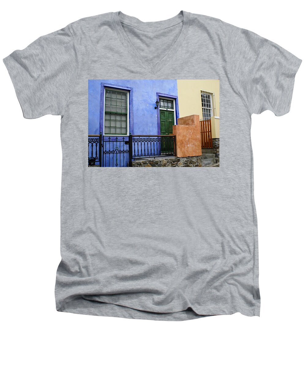 Africa Men's V-Neck T-Shirt featuring the photograph House of Color 1 by Michele Burgess