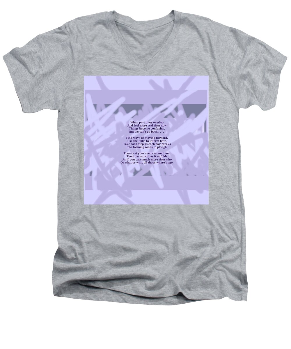 Poem Men's V-Neck T-Shirt featuring the mixed media HOW NOW Poem by Julia Woodman