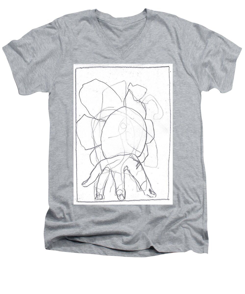 Sketch Men's V-Neck T-Shirt featuring the drawing I was born in a mine 6 by Edgeworth Johnstone