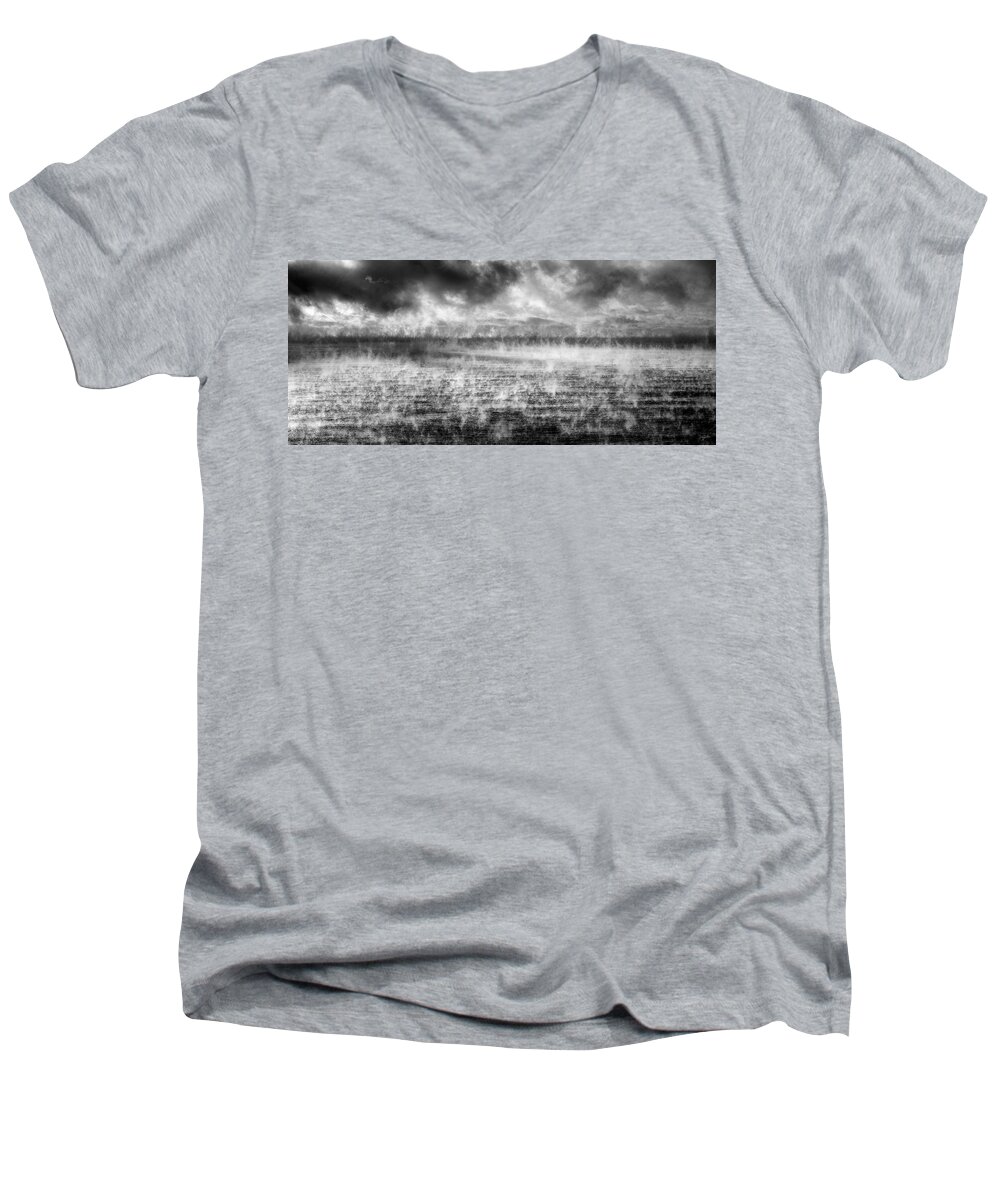 Panoramic Men's V-Neck T-Shirt featuring the photograph Ice Fog by Doug Gibbons